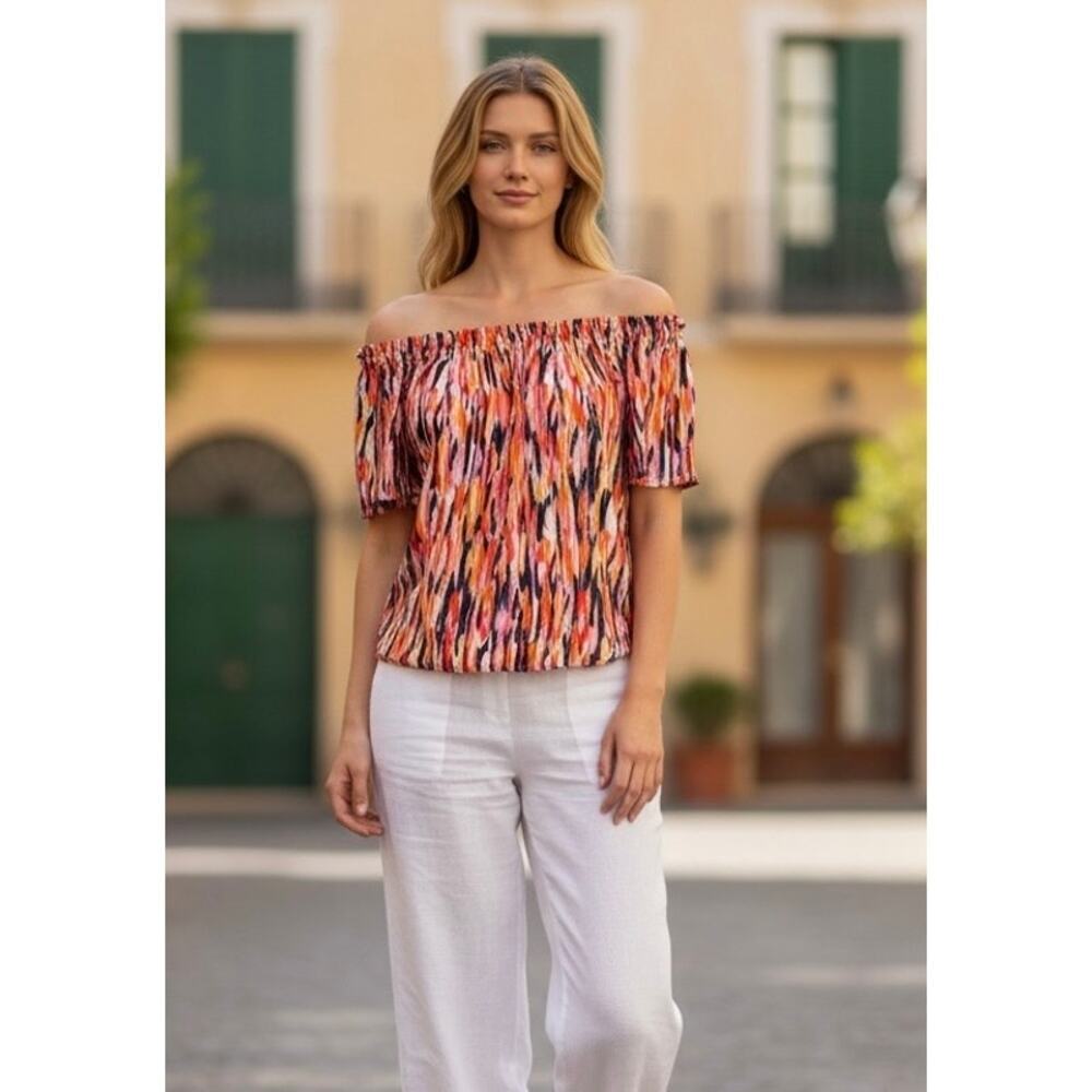 Jude Connally Off Shoulder Abstract Print Top Size Small NWOT